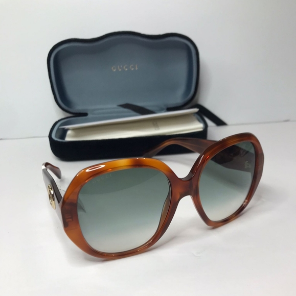 New - 💯  Original Gucci Grey Gradient Geometric Ladies Sunglasses GG0796S-003 - Picture 3 of 10